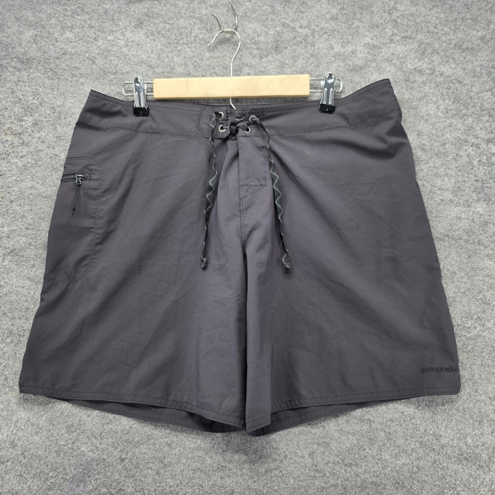 Patagonia Shorts Womens 12 Gray Bermuda Microfiber Drawstring Pockets 8 Inseam